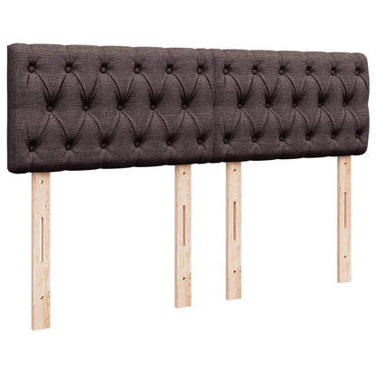 Giroletto a Molle con Materasso Marrone Scuro 140x190cm Tessuto
