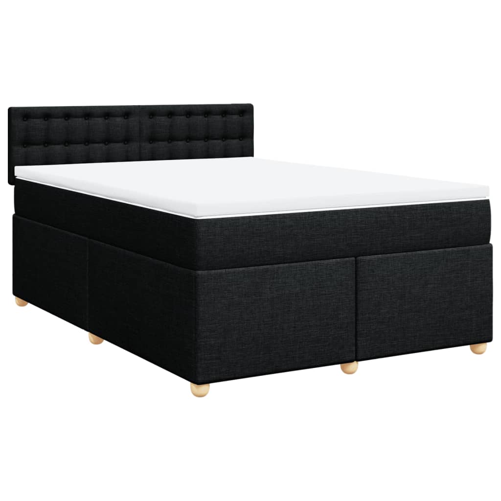 Giroletto a Molle con Materasso Nero 140x190 cm in Tessuto | homemem39