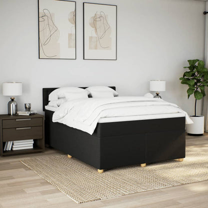 Giroletto a Molle con Materasso Nero 140x190 cm in Tessuto | homemem39