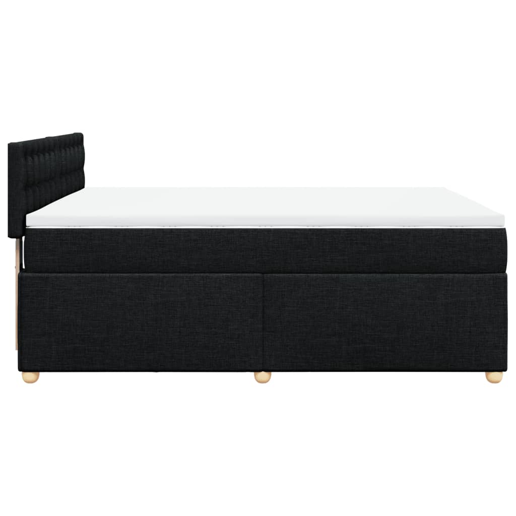 Giroletto a Molle con Materasso Nero 140x190 cm in Tessuto | homemem39