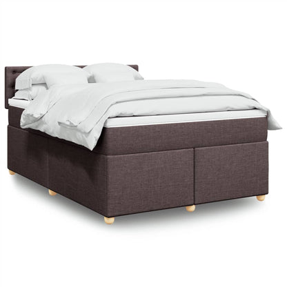 Giroletto a Molle con Materasso Marrone Scuro 140x190cm Tessuto | homemem39