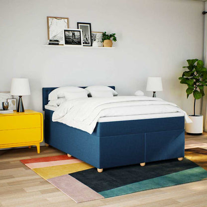 Giroletto a Molle con Materasso Blu 140x190 cm in Tessuto | homemem39