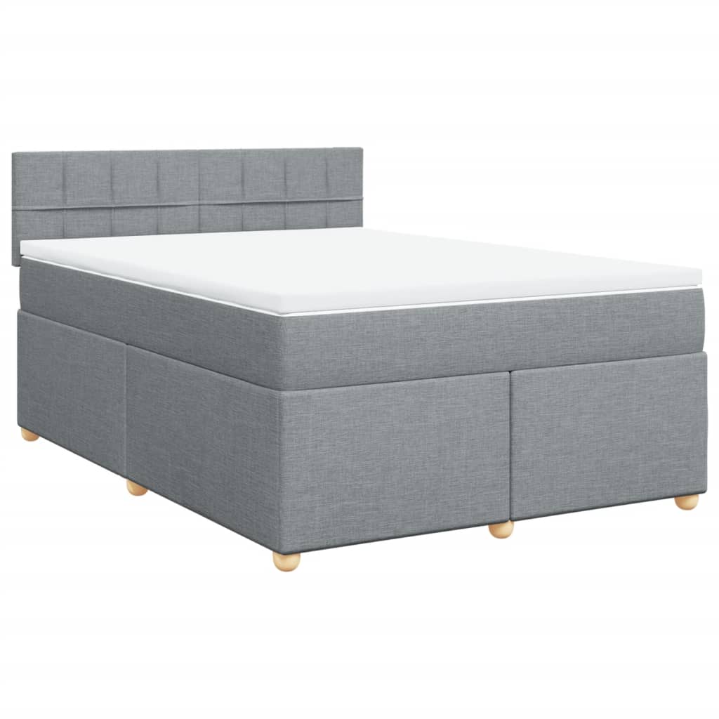Giroletto a Molle con Materasso Grigio Chiaro 140x200cm Tessuto
