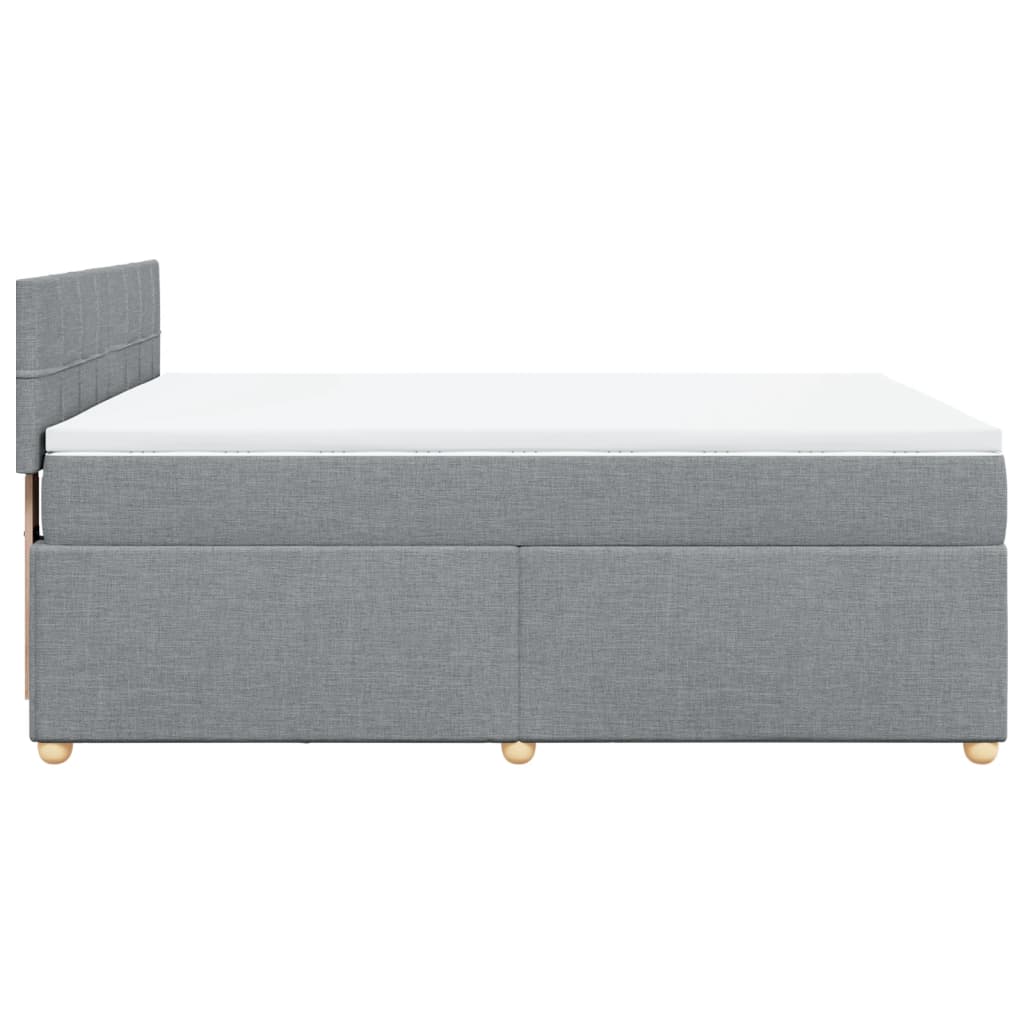 Giroletto a Molle con Materasso Grigio Chiaro 140x200cm Tessuto