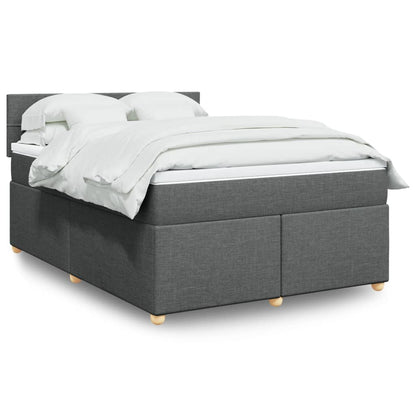 Giroletto a Molle con Materasso Grigio Scuro 140x200cm Tessuto | homemem39