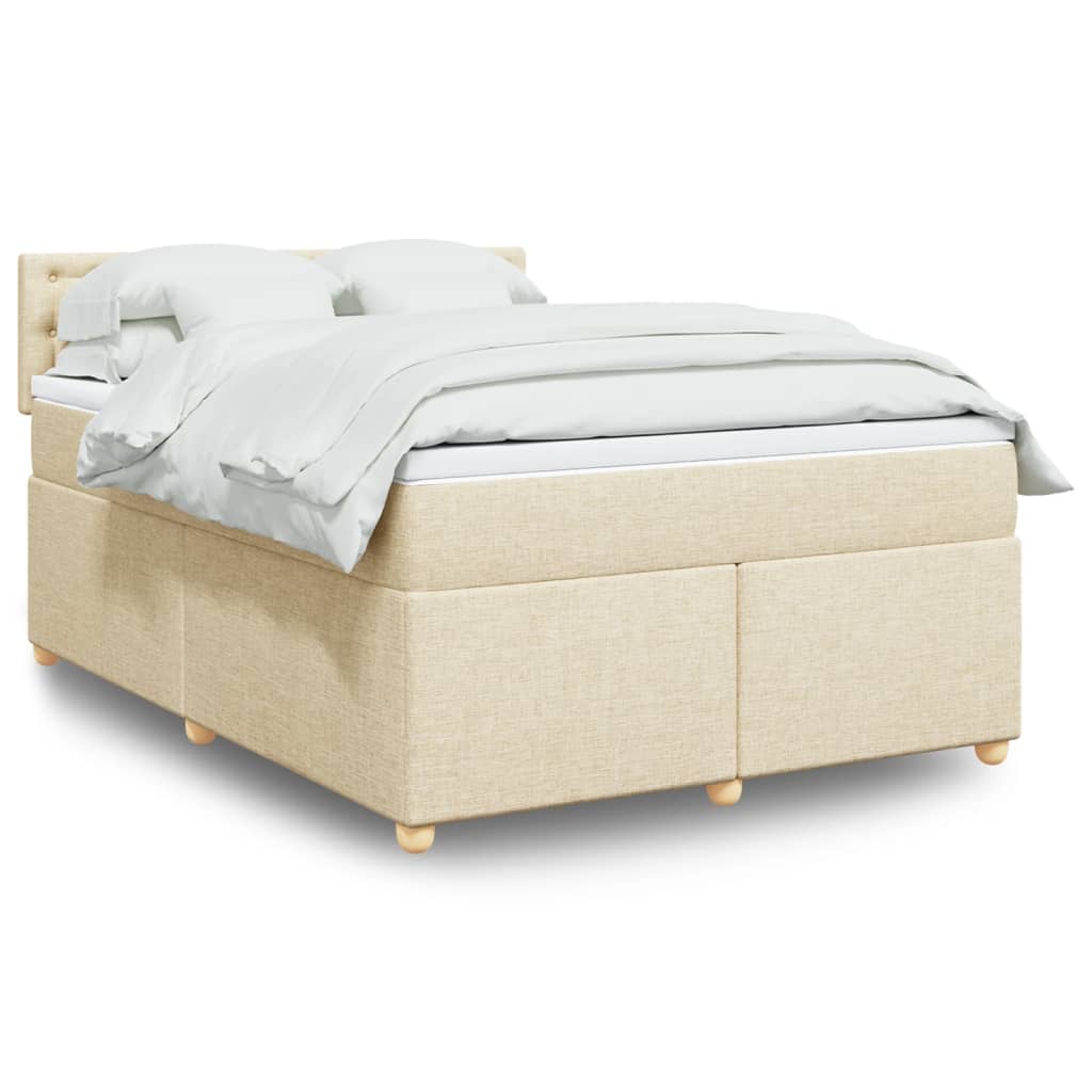 Giroletto a Molle con Materasso Crema 140x200 cm in Tessuto | homemem39