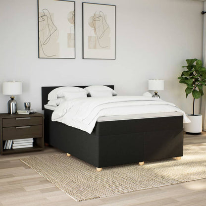 Giroletto a Molle con Materasso Nero 160x200 cm in Tessuto | homemem39