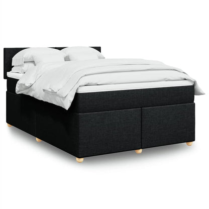 Giroletto a Molle con Materasso Nero 160x200 cm in Tessuto | homemem39