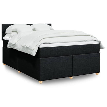 Giroletto a Molle con Materasso Nero 160x200 cm in Tessuto | homemem39