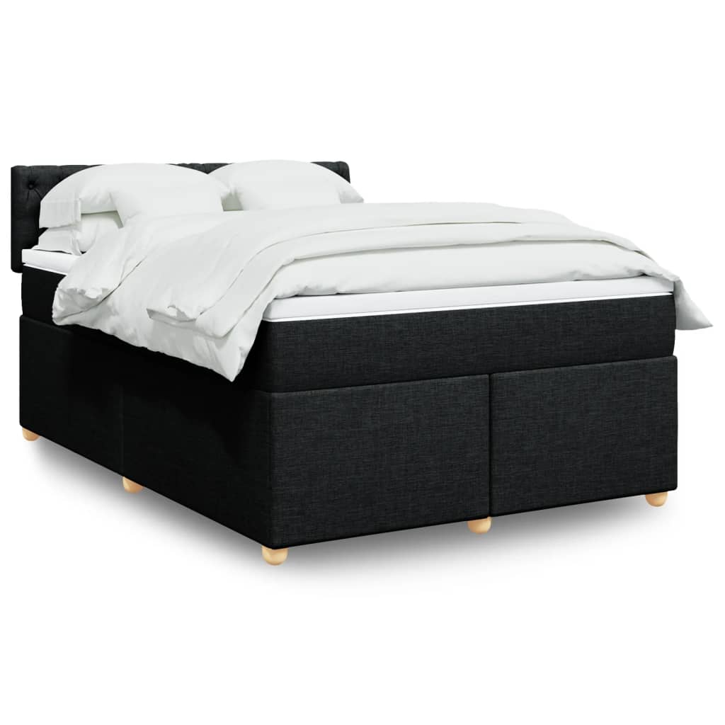 Giroletto a Molle con Materasso Nero 160x200 cm in Tessuto | homemem39
