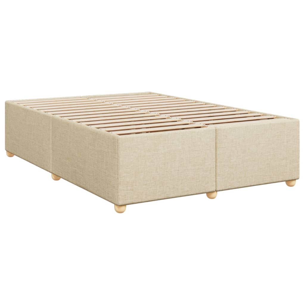 Giroletto a Molle con Materasso Crema 160x200 cm in Tessuto | homemem39