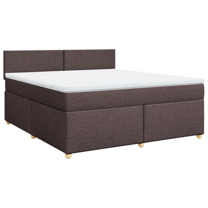 Giroletto a Molle con Materasso Marrone Scuro 180x200cm Tessuto | homemem39