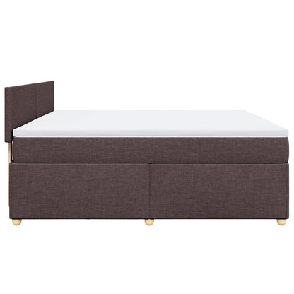 Giroletto a Molle con Materasso Marrone Scuro 180x200cm Tessuto | homemem39