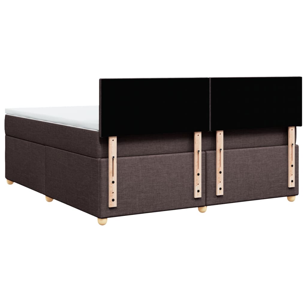 Giroletto a Molle con Materasso Marrone Scuro 180x200cm Tessuto | homemem39