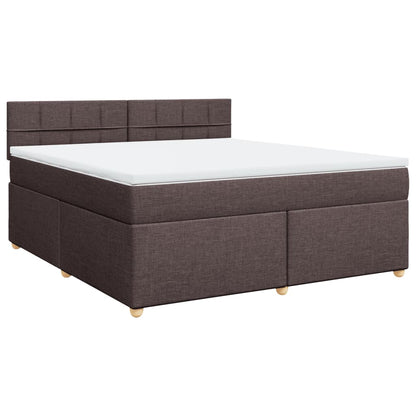 Giroletto a Molle con Materasso Marrone Scuro 180x200cm Tessuto | homemem39