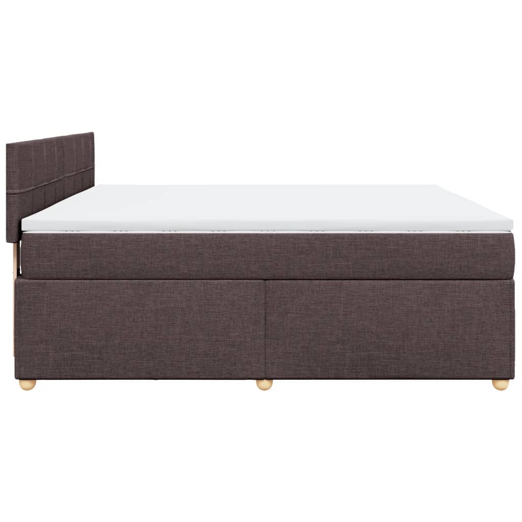 Giroletto a Molle con Materasso Marrone Scuro 180x200cm Tessuto | homemem39