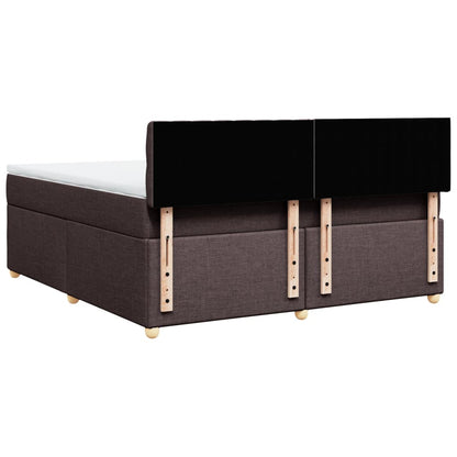 Giroletto a Molle con Materasso Marrone Scuro 180x200cm Tessuto | homemem39