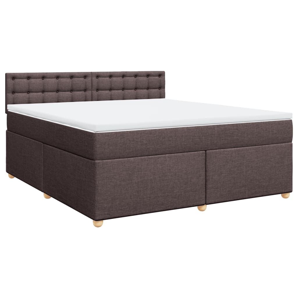 Giroletto a Molle con Materasso Marrone Scuro 180x200cm Tessuto | homemem39
