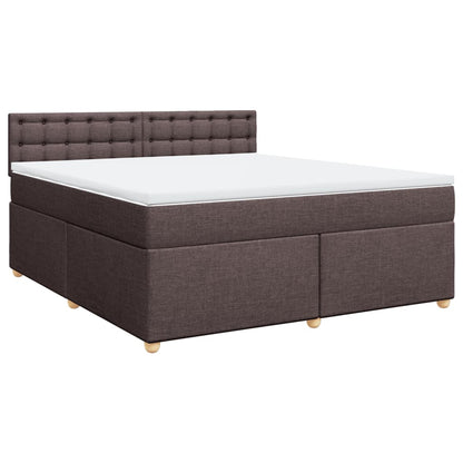 Giroletto a Molle con Materasso Marrone Scuro 180x200cm Tessuto | homemem39