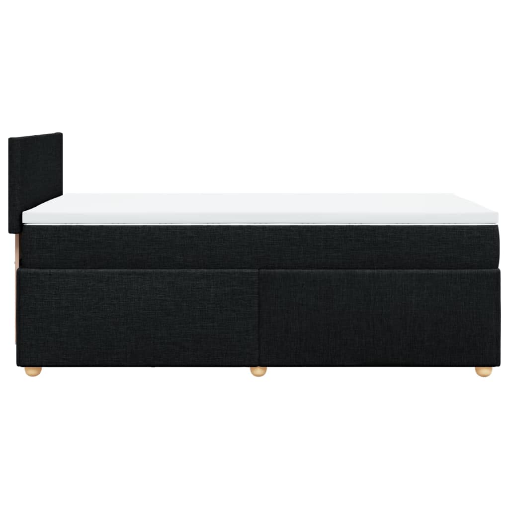 Letto a Molle con Materasso Nero Singolo in Tessuto | homemem39