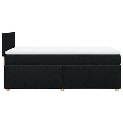 Letto a Molle con Materasso Nero Singolo in Tessuto | homemem39