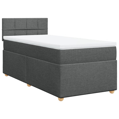 Letto a Molle con Materasso Grigio Scuro Singolo in Tessuto - homemem39
