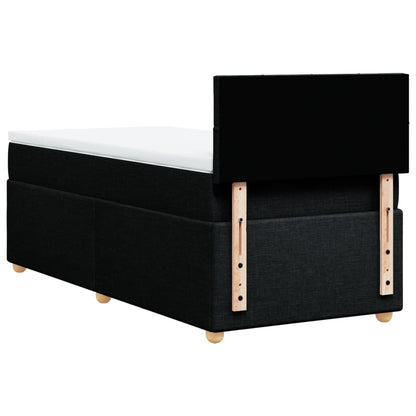 Letto a Molle con Materasso Nero Singolo in Tessuto | homemem39
