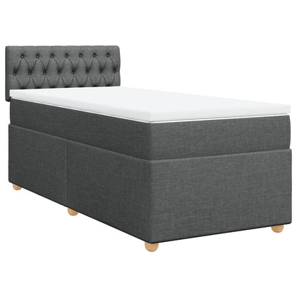 Letto a Molle con Materasso Grigio Scuro Singolo in Tessuto - homemem39