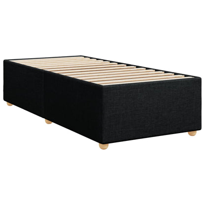 Letto a Molle con Materasso Nero Singolo in Tessuto | homemem39