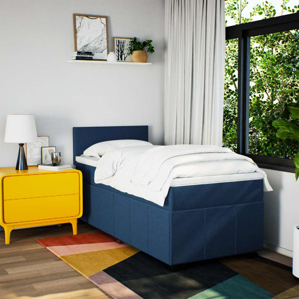 Giroletto a Molle con Materasso Blu 80x200 cm inTessuto | homemem39