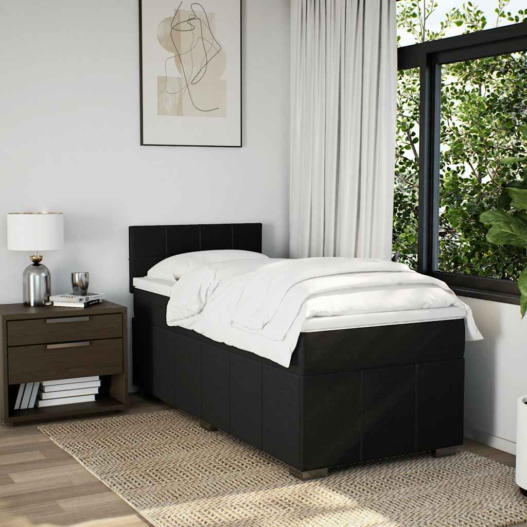 Giroletto a Molle con Materasso Nero 80x200 cm inTessuto | homemem39