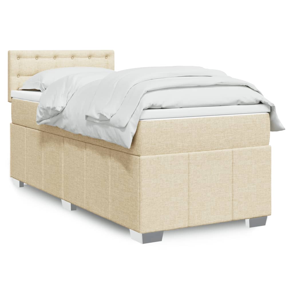 Giroletto a Molle con Materasso Crema 80x200 cm inTessuto | homemem39