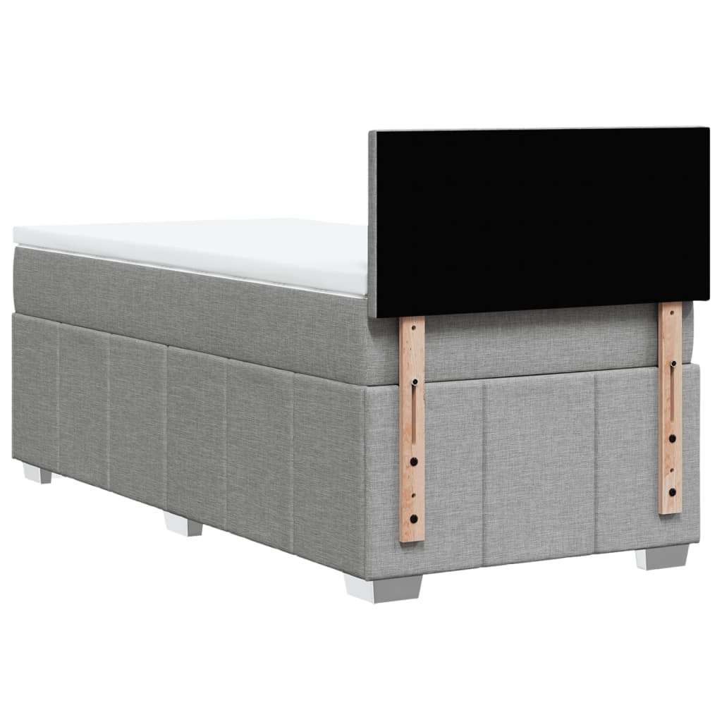 Giroletto a Molle con Materasso Grigio Chiaro 90x190 cm Tessuto