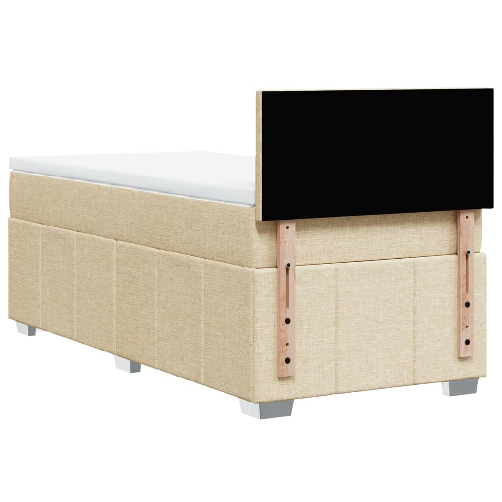 Giroletto a Molle con Materasso Crema 90x190 cm in Tessuto
