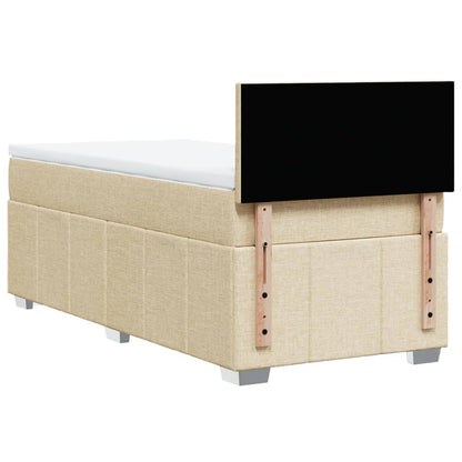 Giroletto a Molle con Materasso Crema 90x190 cm in Tessuto
