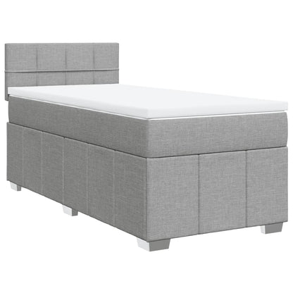 Giroletto a Molle con Materasso Grigio Chiaro 90x190 cm Tessuto | homemem39