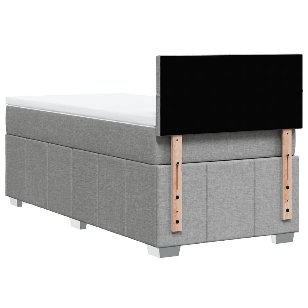 Giroletto a Molle con Materasso Grigio Chiaro 90x190 cm Tessuto | homemem39