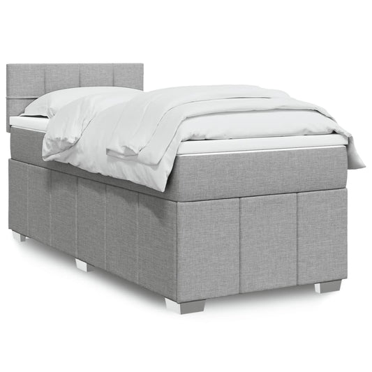 Giroletto a Molle con Materasso Grigio Chiaro 90x190 cm Tessuto | homemem39