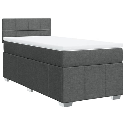 Giroletto a Molle con Materasso Grigio Scuro 90x190 cm Tessuto | homemem39