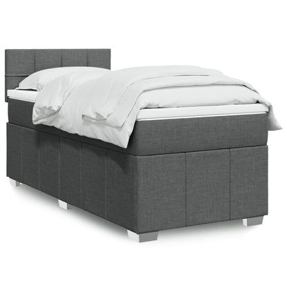 Giroletto a Molle con Materasso Grigio Scuro 90x190 cm Tessuto | homemem39