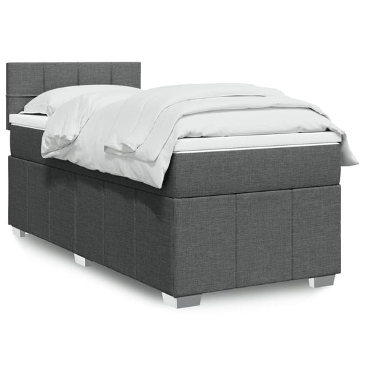 Giroletto a Molle con Materasso Grigio Scuro 90x190 cm Tessuto | homemem39
