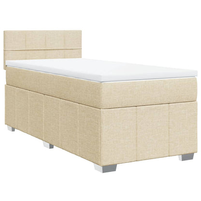 Giroletto a Molle con Materasso Crema 90x190 cm in Tessuto | homemem39