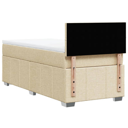 Giroletto a Molle con Materasso Crema 90x190 cm in Tessuto | homemem39