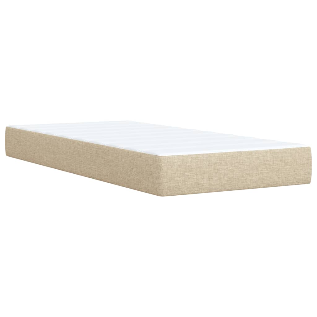Giroletto a Molle con Materasso Crema 90x190 cm in Tessuto | homemem39