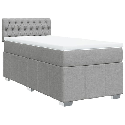Giroletto a Molle con Materasso Grigio Chiaro 90x190 cm Tessuto | homemem39