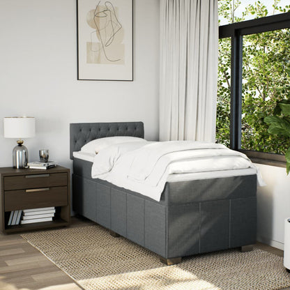 Giroletto a Molle con Materasso Grigio Scuro 90x190 cm Tessuto | homemem39