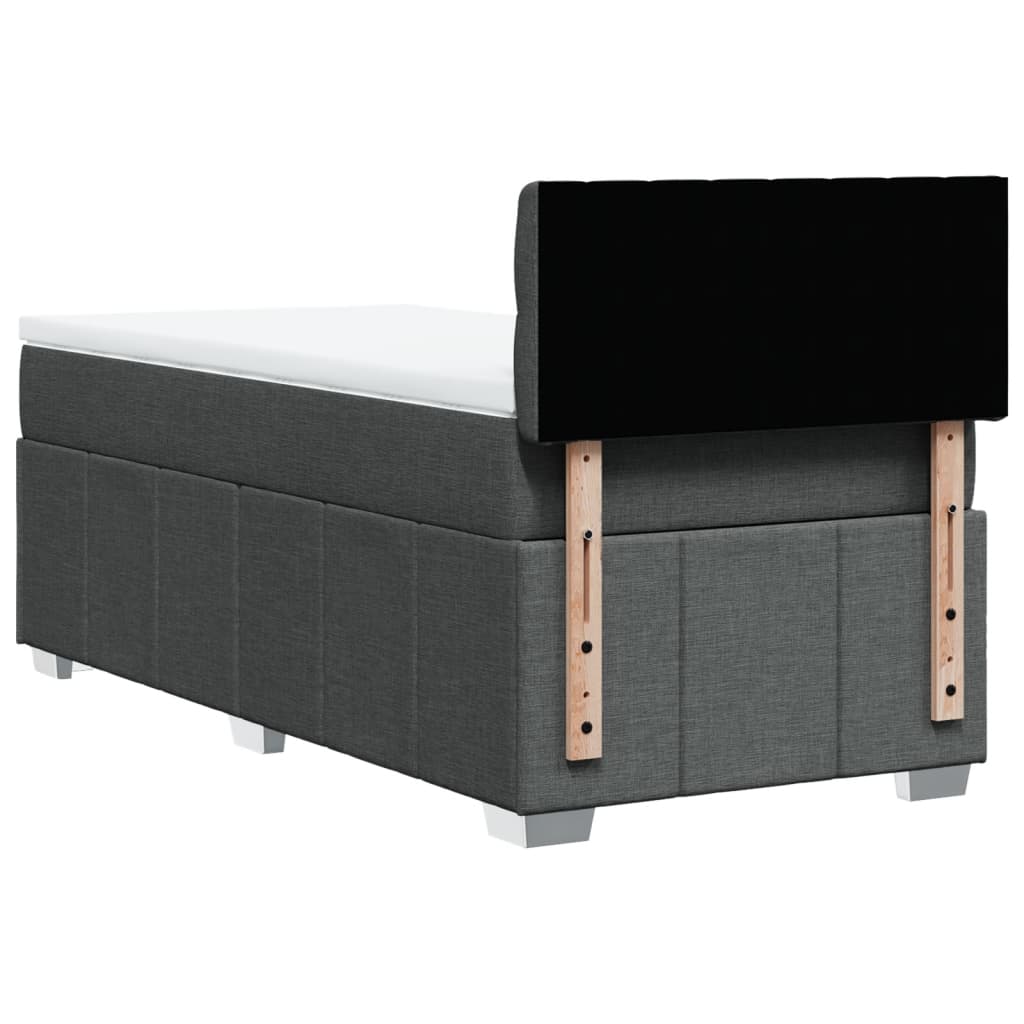 Giroletto a Molle con Materasso Grigio Scuro 90x190 cm Tessuto | homemem39