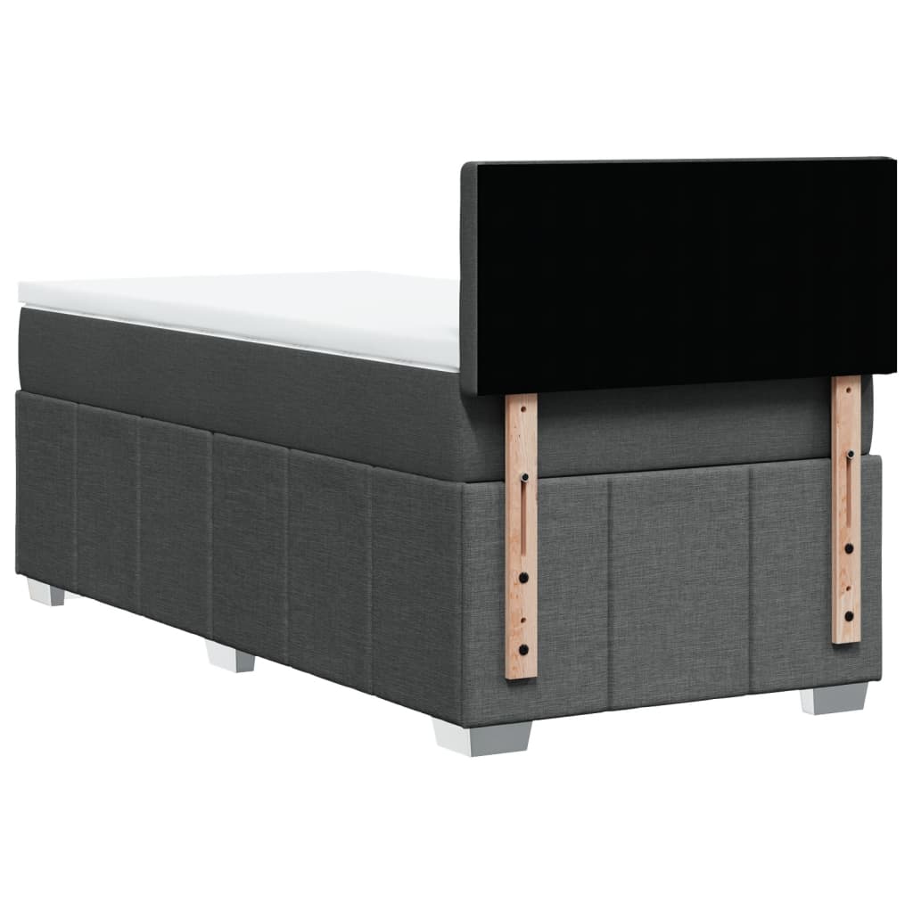 Giroletto a Molle con Materasso Grigio Scuro 90x190 cm Tessuto | homemem39