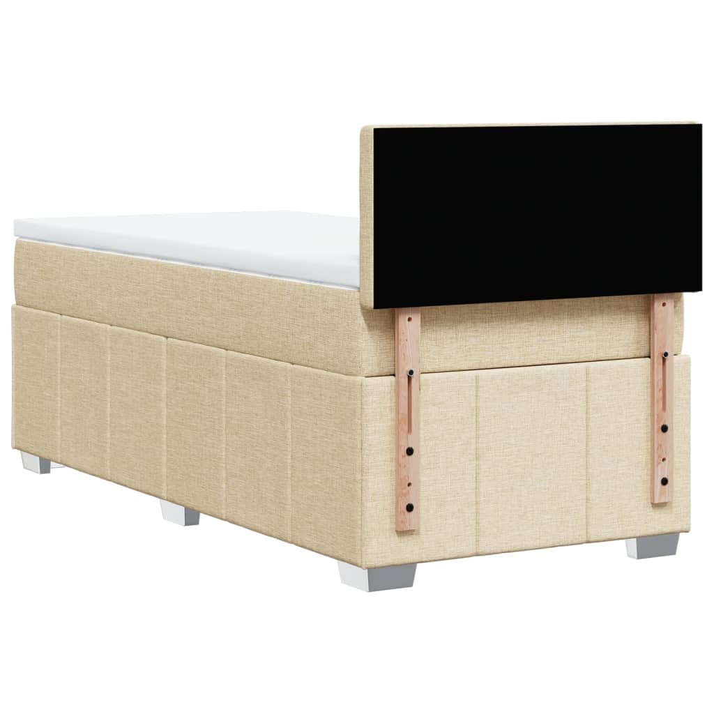 Giroletto a Molle con Materasso Crema 90x190 cm in Tessuto | homemem39