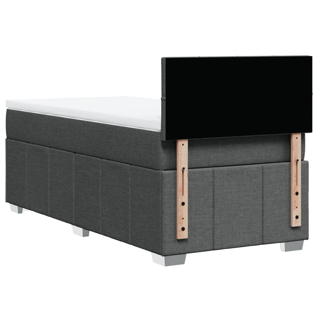 Giroletto a Molle con Materasso Grigio Scuro 90x200 cm Tessuto | homemem39